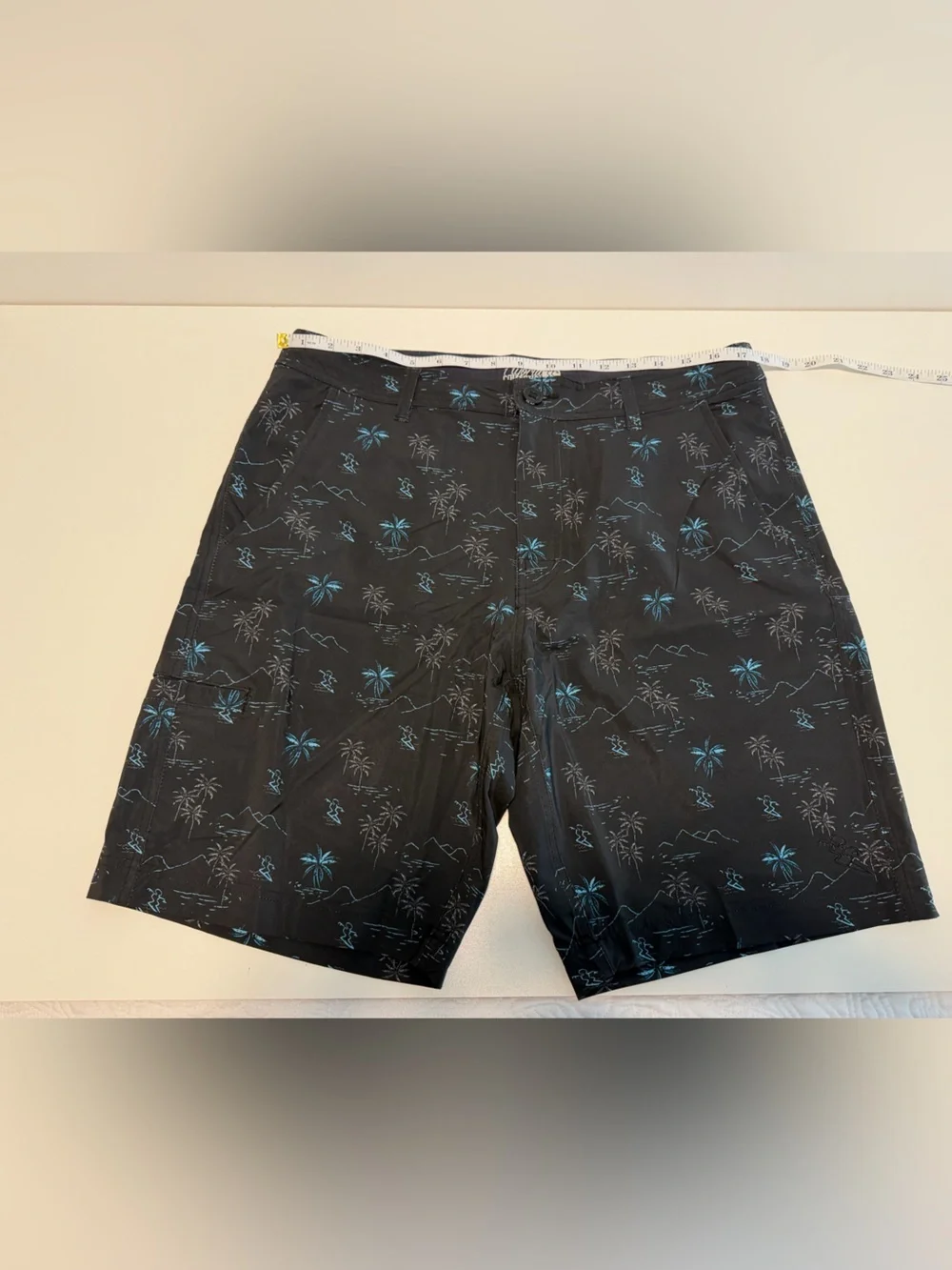 Da Hui Board Shorts with Teal Palm Print